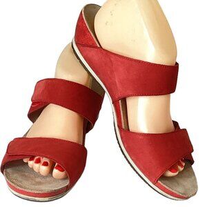 Dansko Vienna Milled Nubuck Double Strap Sandal 41 US 10.5-11 Tomato Red 272F